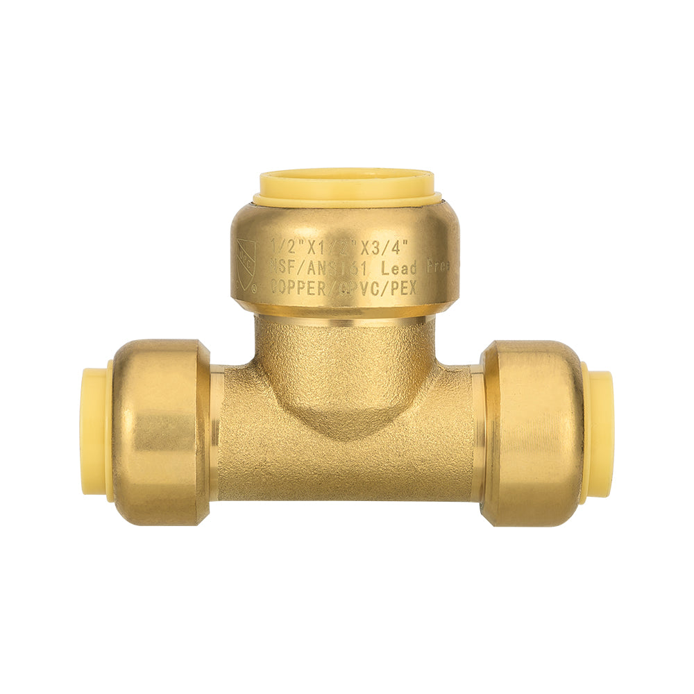 1/2" x 1/2" x 3/4" Push Fit Tee