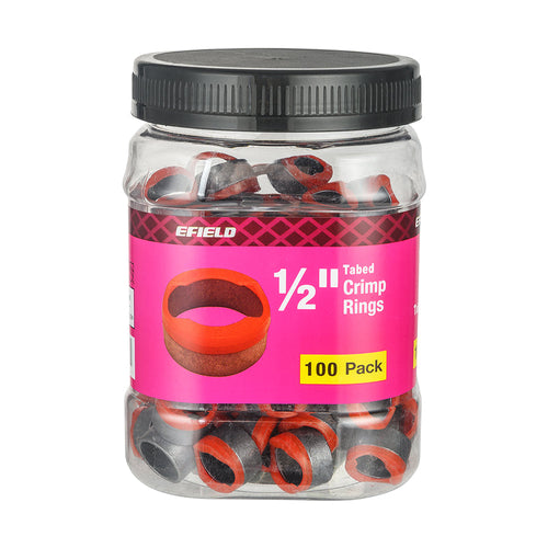 PEX Copper Rings 1/2" , w/End Stop, 100 Pro Pack Plumbingsell