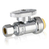 1/2" Push Connect x 1/4" OD Straight Stop Valve, 1/4 Turn (Lead Free)