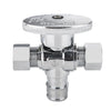 1/2" PEX Expansion x 3/8" OD Compr. x 3/8" OD Compr. Dual Outlet Angle Stop Valve, 1/4 Turn (Lead Free) Plumbingsell