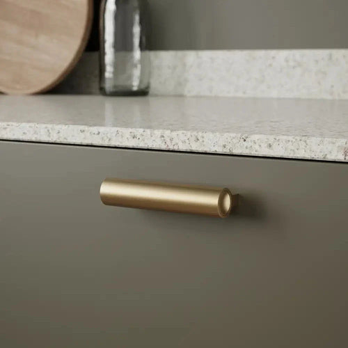 Brushed Bronze "Lucente" Tubular Drawer Pulls Euro • Knobs