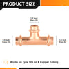 Pro 10 Pack 1/2" Press Copper Tee