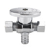 10 Pcs 1/2" PEX Crimp x 3/8" OD Compr. x 3/8" OD Compr. Dual Outlet Angle Stop Valve, 1/4 Turn (Lead Free) Plumbingsell