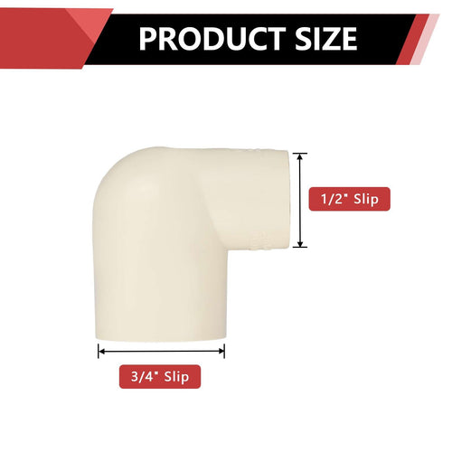 3/4" x 1/2" CPVC CTS 90° Reducing Elbow (Socket)