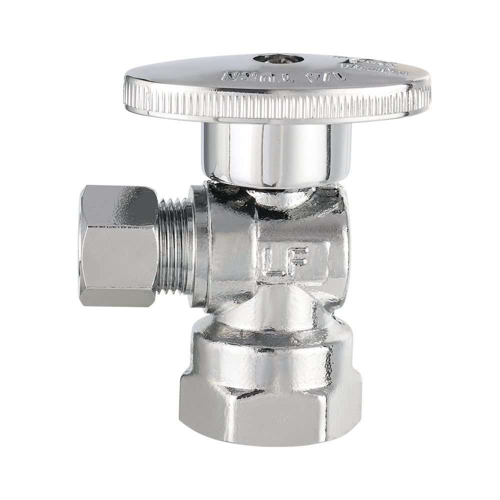 10 Pcs 1/2" FIP x 3/8" OD Compr. Angle Stop Valve, 1/4 Turn (Lead Free)