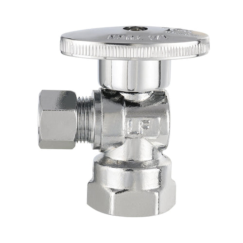 1/2" FIP x 3/8" OD Compr. Angle Stop Valve, 1/4 Turn (Lead Free)