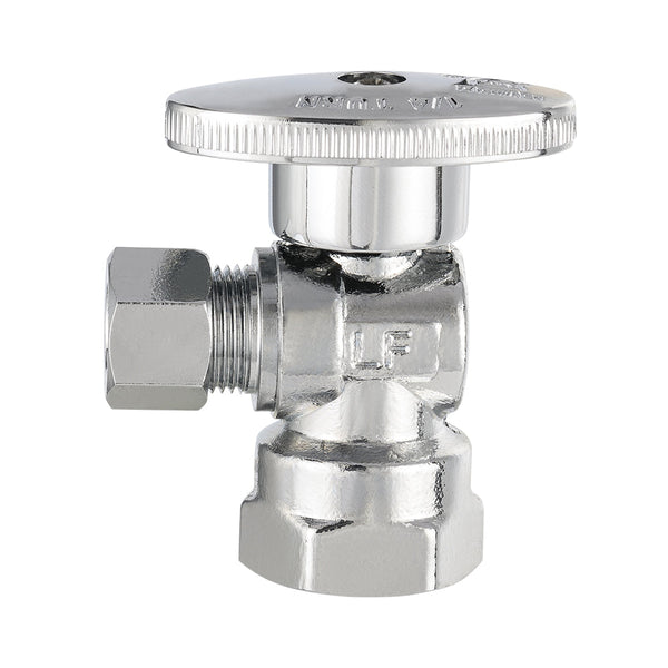 1/2" FIP x 3/8" OD Compr. Angle Stop Valve, 1/4 Turn (Lead Free)