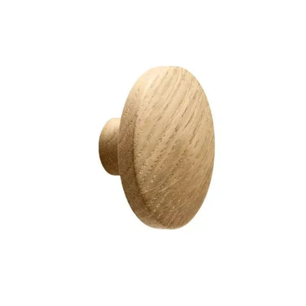 Lacquered Oak Wood "Discos" Round Cabinet Knob Euro • Knobs