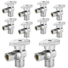 10 Pcs 1/2" Sweat x 3/8" OD Compr. Angle Stop Valve, 1/4 Turn (Lead Free) Plumbingsell