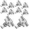 10 Pcs 1/2" PEX Crimp x 1/2" PEX Crimp x 3/8" OD Compr. Tee Stop Valve, 1/4 Turn (Lead Free) Plumbingsell