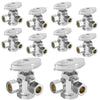 10 Pcs 1/2" FIP x 3/8" OD Compr. x 3/8" OD Compr. Dual Angle Stop Valve, Multi Turn (Lead Free) Plumbingsell