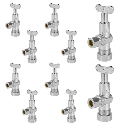 10 Pcs 5/8" OD Compr. x 3/8" OD Compr. Loose Key, 1/4 Turn (Lead Free) Plumbingsell