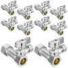 10 Pcs 5/8" OD Compr. x 5/8" OD Compr. x 3/8" OD Compr. Tee Stop Valve, 1/4 Turn (Lead Free) Plumbingsell