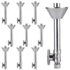 10 Pcs 1/2" Sweat x 3/8" OD Compr. Straight Stop Valve, w/5" Straight Extension, 1/4-Turn (Lead Free) Plumbingsell
