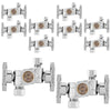 10 Pcs 5/8" ODx 3/8" OD Compr. x 1/4" OD Compr. Dual Stop Valve, 1/4 Turn (Lead Free) Plumbingsell