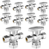 10 Pcs 1/2" FIP x 3/8" OD Compr. x 3/8" OD Compr. Dual Angle Stop Valve, 1/4 Turn (Lead Free) Plumbingsell