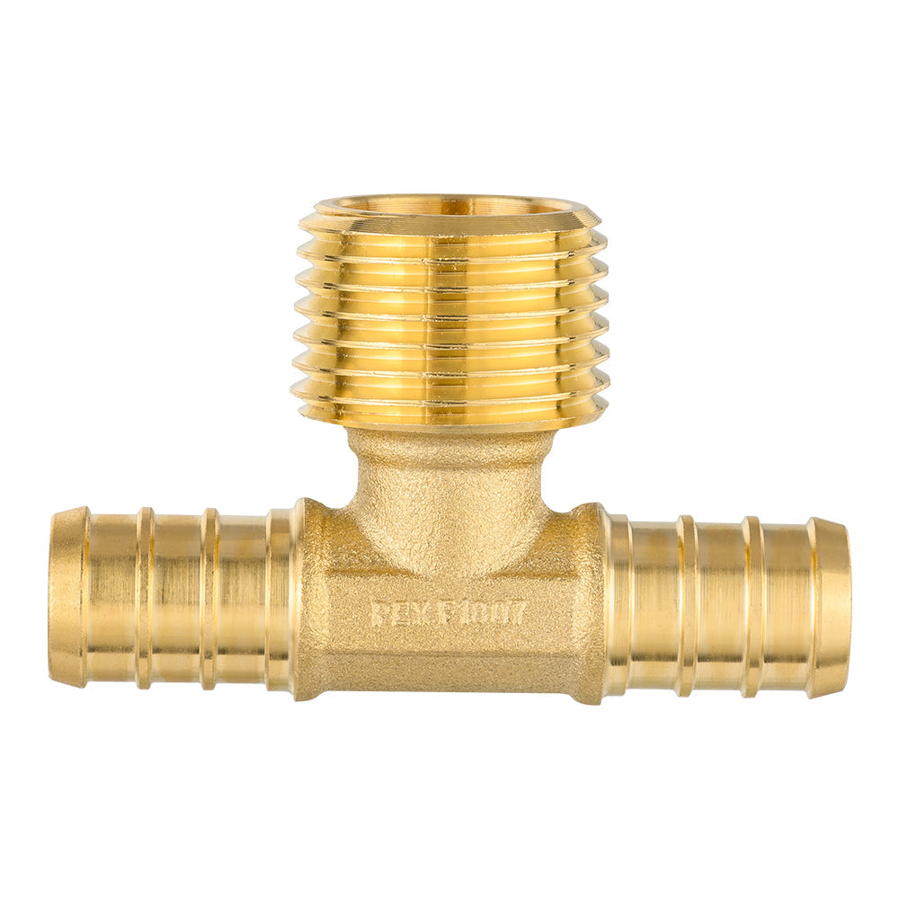 PEX-B Crimp Male Tee 3/4" PEX x 3/4" PEX x 1/2" Male Tee (Lead Free)