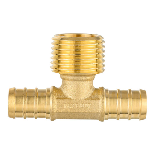 PEX-B Crimp Male Tee 3/4" PEX x 3/4" PEX x 1/2" Male Tee (Lead Free)