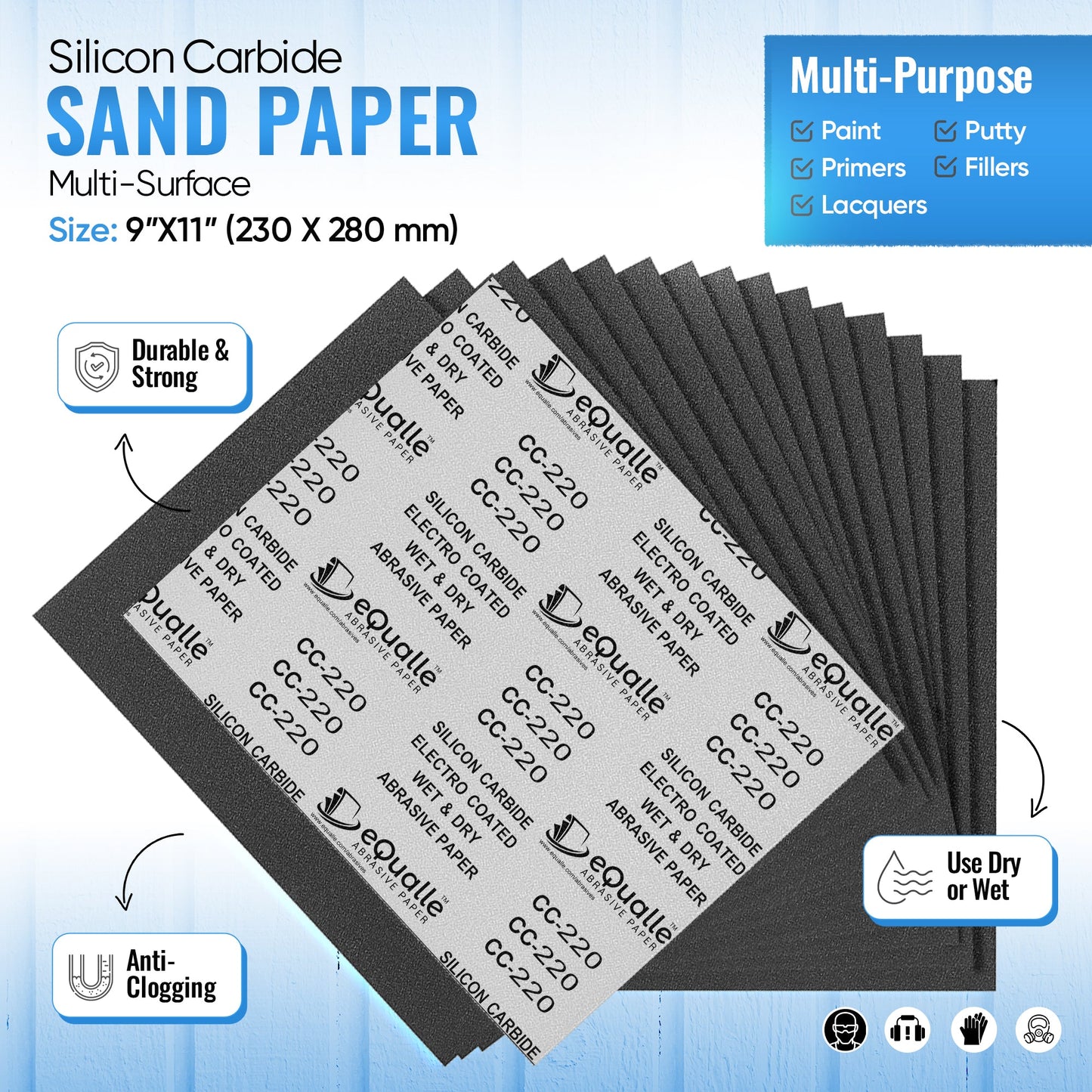 60 Grit Sandpaper – 25 Pack, 9x11 in, Wet or Dry Use