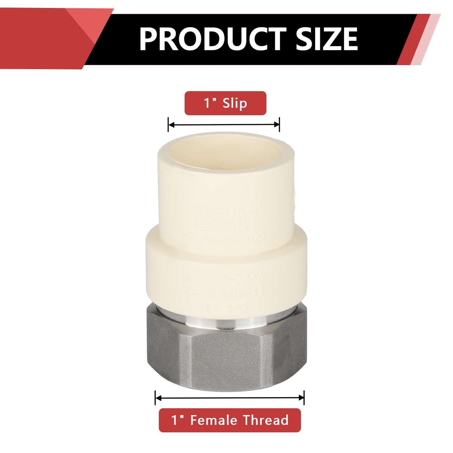 1" CPVC x Female Stainless Steel Adapter (Lead Free)