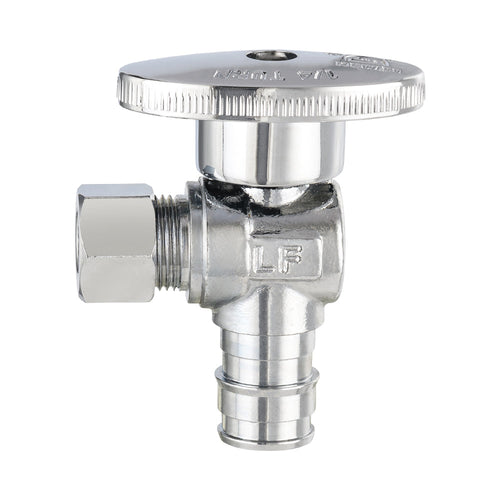 10 Pcs 1/2" PEX Expansion x 3/8" OD Compr. Angle Stop Valve, 1/4 Turn (Lead Free) Plumbingsell