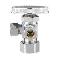 10 Pcs 5/8" OD Compr. x 3/8" OD Compr. x 3/8" OD Compr. Dual Angle Stop Valve, Multi Turn(Lead Free) Plumbingsell