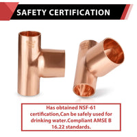 3/4" X 3/4" X 1" Copper Reducing Tee Plumbingsell
