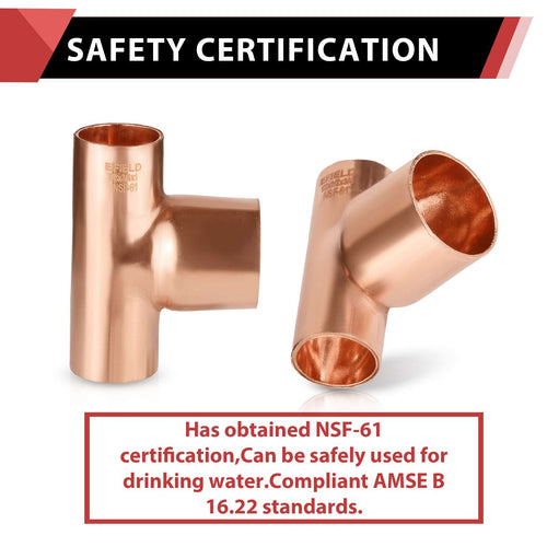 3/4" X 3/4" X 1" Copper Reducing Tee Plumbingsell