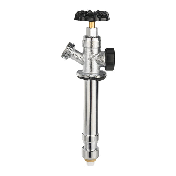 1/2" Push Fit x 3/4" Hose Bibb, 6" Anti Siphon Frost Free Sillcock