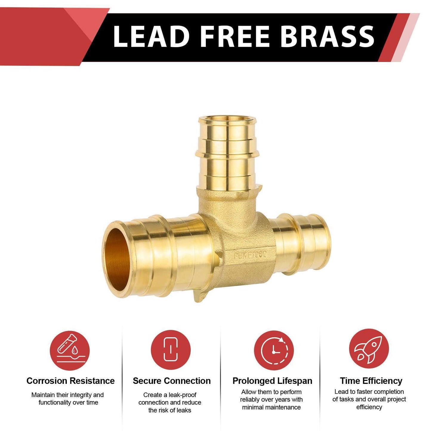 PEX A Expansion 1" X 3/4" X 3/4" PEX Expansion Reducing Tee (Lead Free)