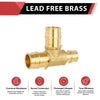 PEX A Expansion 1" X 3/4" X 1" PEX Expansion Reducing Tee (Lead Free) Plumbingsell
