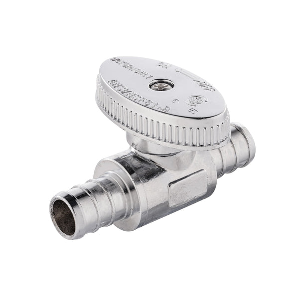 1/2" PEX Crimp x 1/2" PEX Crimp Straight Stop Valve, 1/4 Turn (Lead Free) Plumbingsell