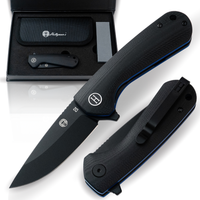 The Peasant Folding Pocket Knife Giftset for Men and Women (Black and Blue) Holtzman's Gorilla Survival