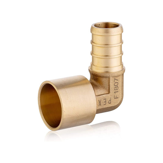 PEX-B Crimp 1/2" PEX x 3/4" Female Copper Sweat Elbow (Lead Free)