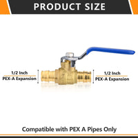 10 Pcs 1/2" PEX Expansion Ball Valve, Blue (Lead Free) Plumbingsell