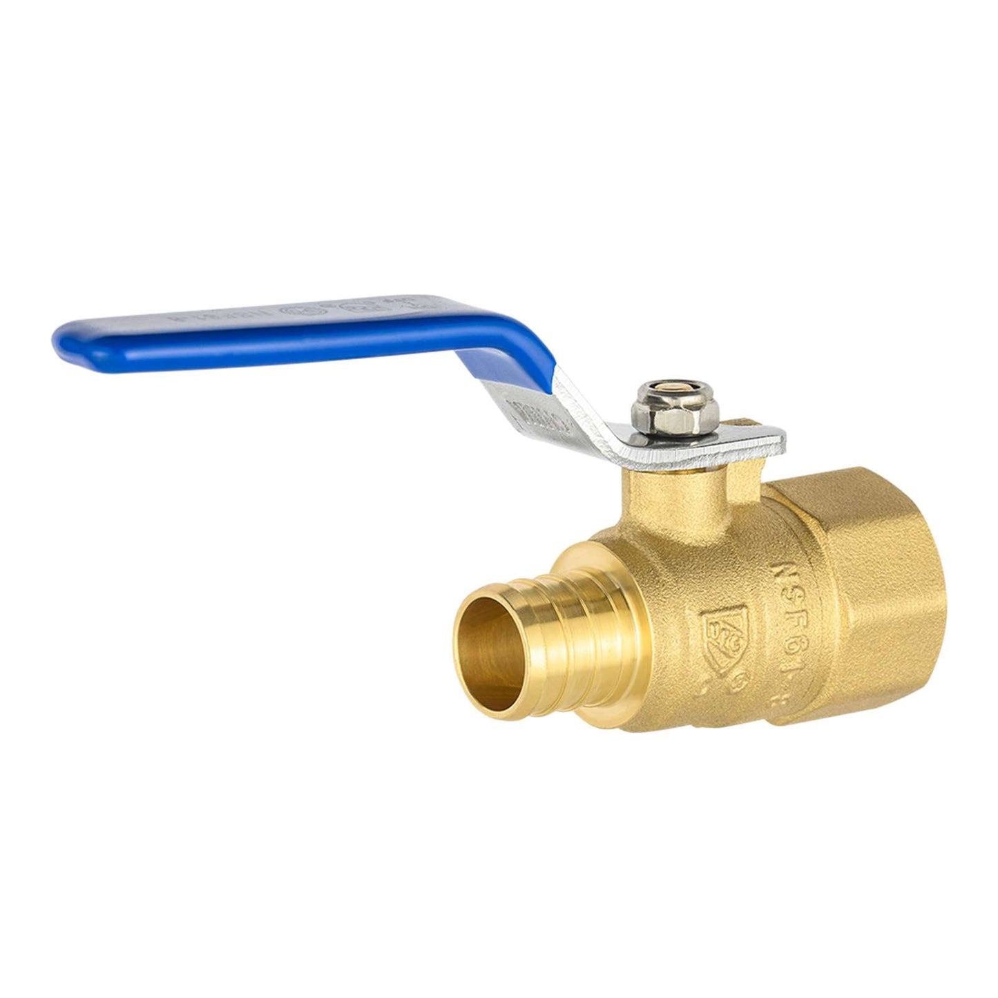 3/4" PEX Crimp X 3/4" FNPT Ball Valve, Blue (Lead Free)