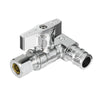 1/2" PEX Expansion x 1/2" PEX Expansion x 3/8" OD Compr. Tee Stop Valve, 1/4 Turn (Lead Free) Plumbingsell