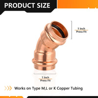 1" Press Copper 45° Elbow (Lead Free) Plumbingsell