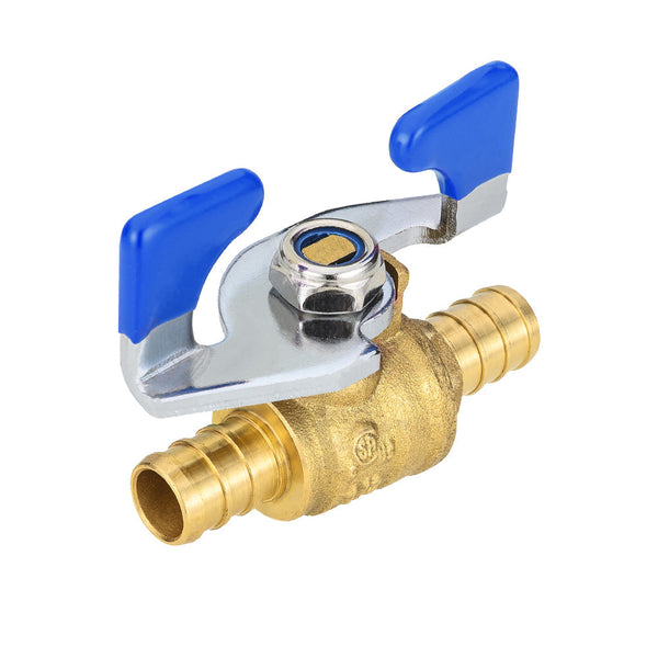 1/2" PEX Crimp Butterfly Ball Valve, Blue (Lead Free)