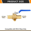3/4" PEX Expansion Drop Ear Ball Valve, Blue (Lead Free) Plumbingsell