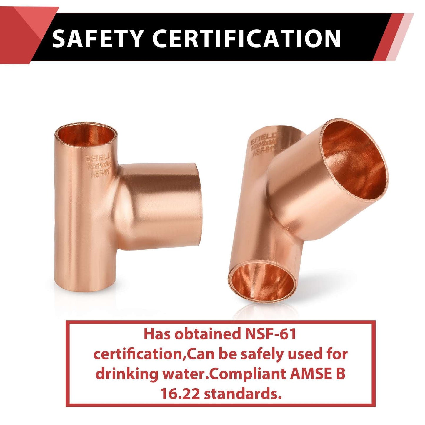 30 Pcs 1/2" X 1/2" X 3/4" Copper Reducing Tee at Wholesale Price