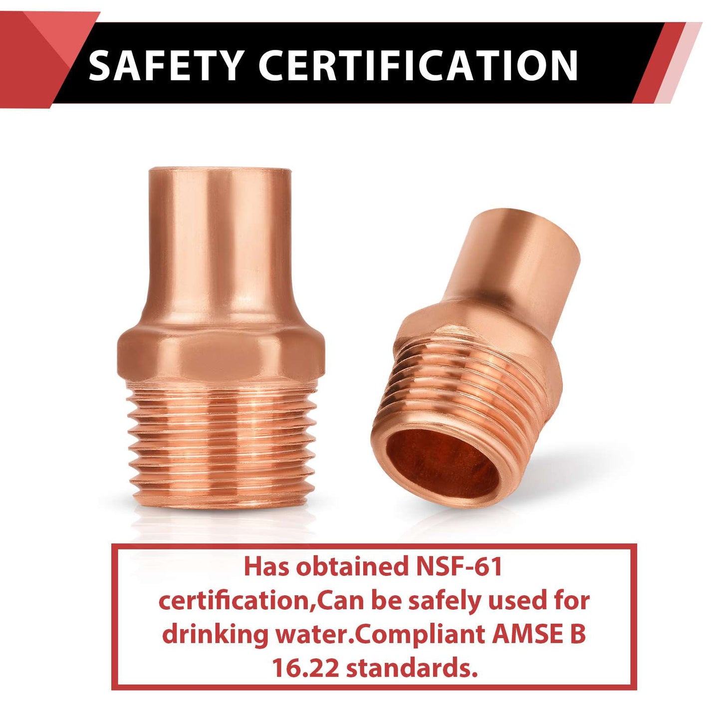 1" C x MNPT Copper Male Adapter