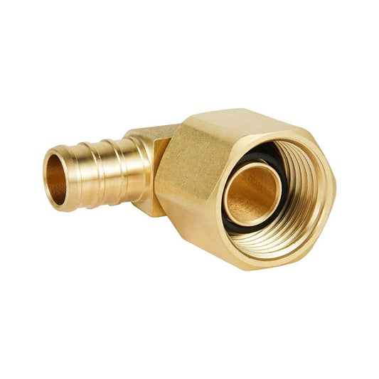 PEX-B Crimp 3/4" PEX x 3/4" Female NPT Metal Swivel Elbow (Lead Free)