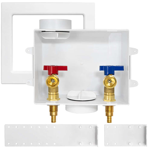 1/2" PEX Crimp (F1807) Inlet, Washing Machine Outlet Box, with Center Drain Plumbingsell