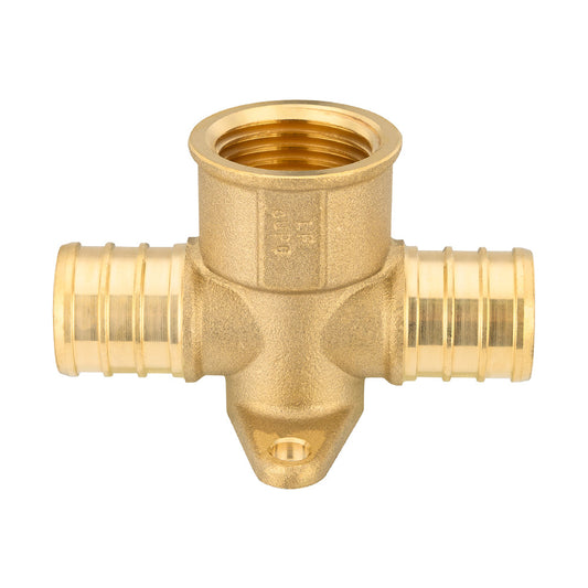 PEX-B Crimp 3/4" PEX x 3/4" PEX x 1/2" Drop Ear Tee (Lead Free)