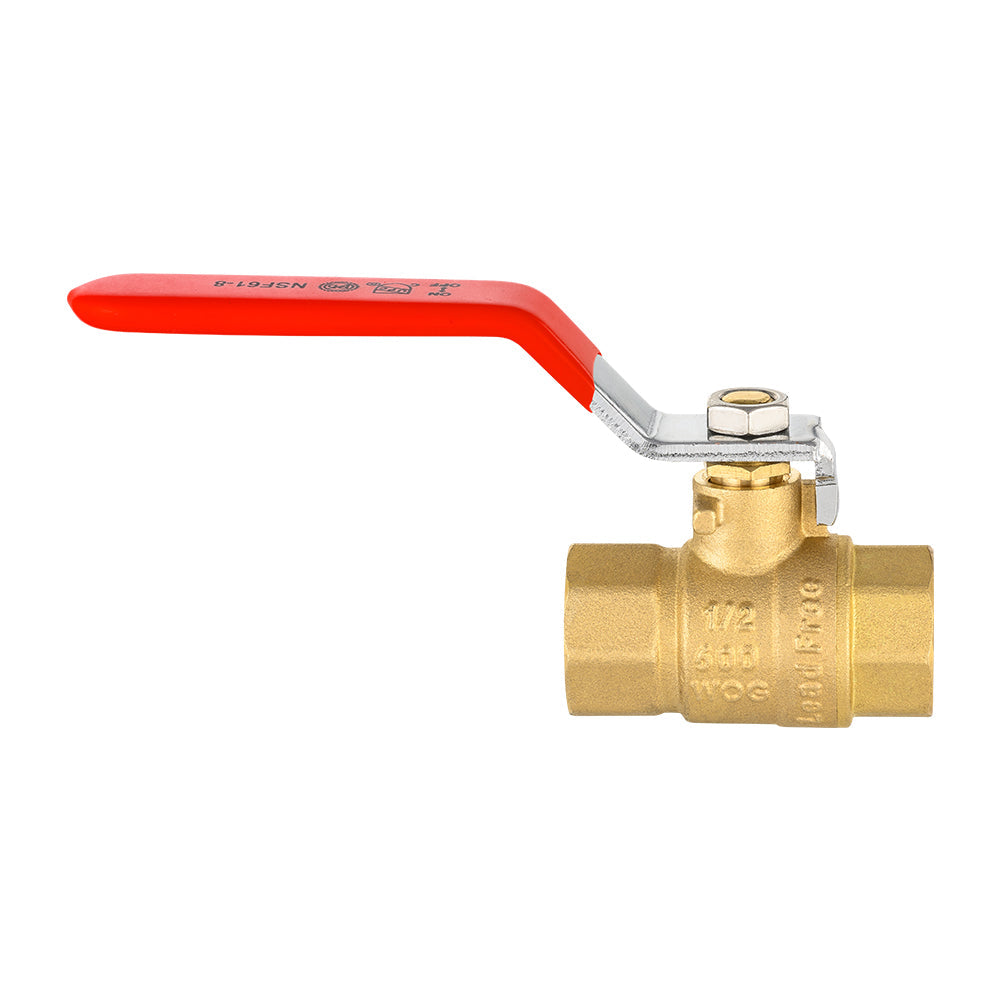 1" FNPT Ball Valve, Red (Lead Free)