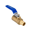3/4" PEX Crimp x 3/4" Sweat Ball Valve, Blue (Lead Free)