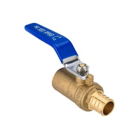 3/4" PEX Crimp x 3/4" Sweat Ball Valve, Blue (Lead Free)