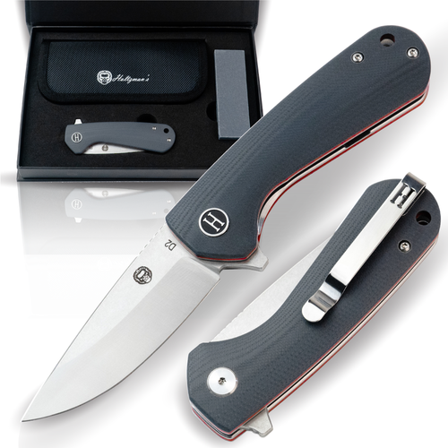 The Peasant Folding Pocket Knife Giftset for Men and Women (Red and Grey) Holtzman's Gorilla Survival