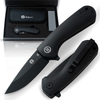 The Peasant Folding Pocket Knife Giftset for Men and Women (Black) Holtzman's Gorilla Survival